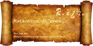 Ratkovics Ágnes névjegykártya