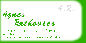 agnes ratkovics business card